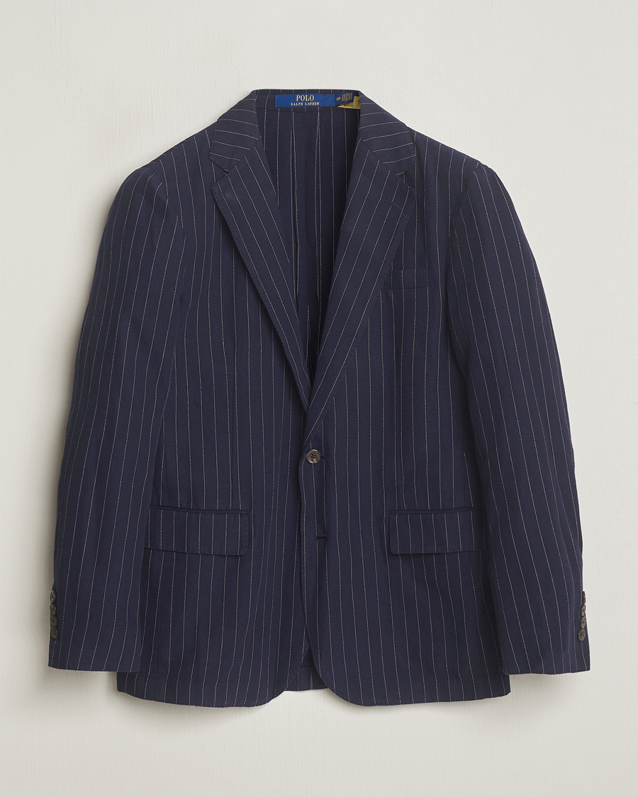 Herre | Dressjakker | Polo Ralph Lauren | Linen Pinstripe Sportcoat Navy/Cream