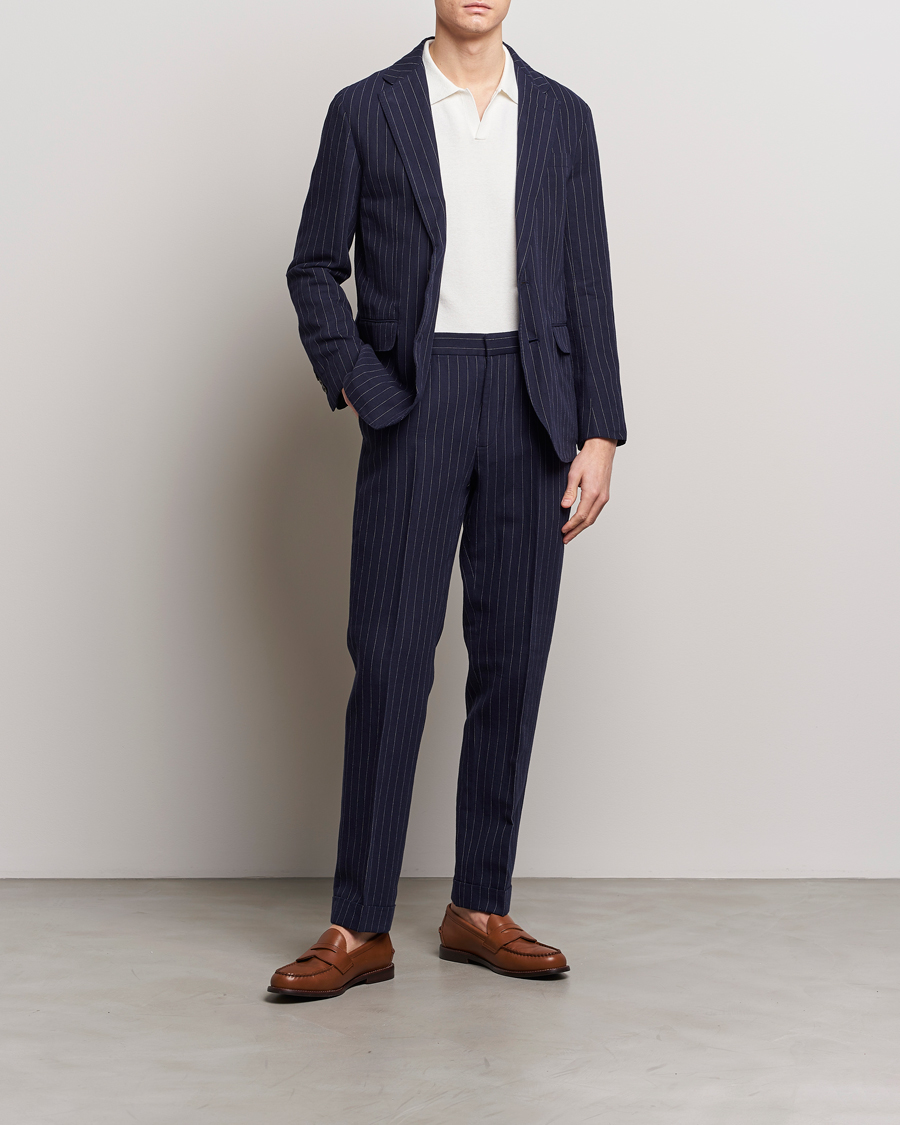 Herre | Dressjakker | Polo Ralph Lauren | Linen Pinstripe Sportcoat Navy/Cream