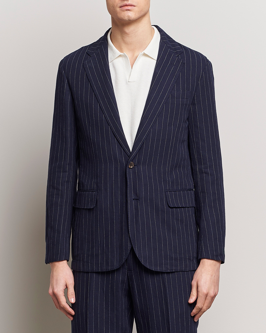 Herr | Kavajer | Polo Ralph Lauren | Linen Pinstripe Sportcoat Navy/Cream