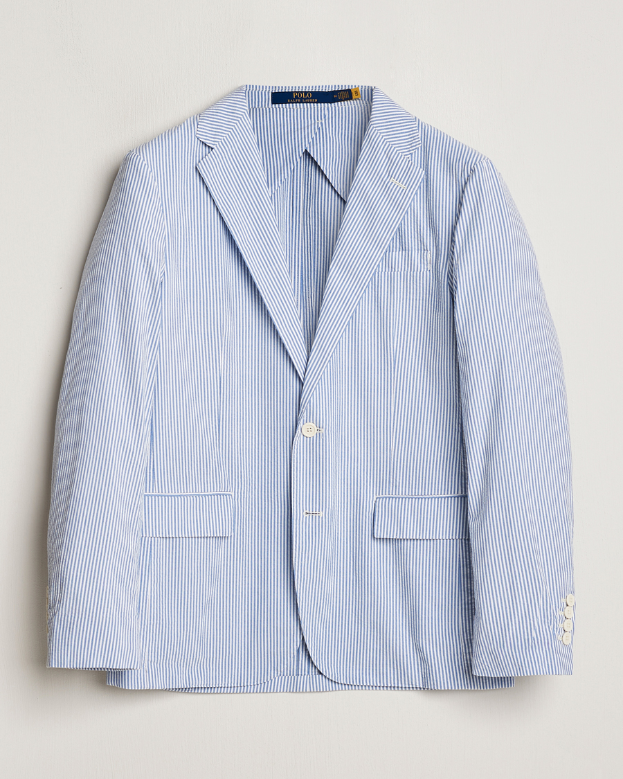 Herre | Dressjakker | Polo Ralph Lauren | Seersucker Sportcoat Bright Blue/White