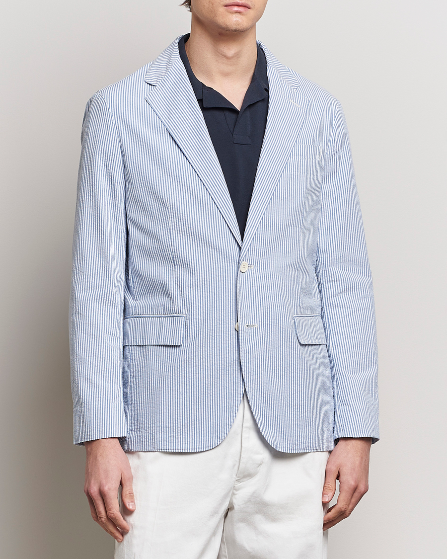 Herre | Dressjakker | Polo Ralph Lauren | Seersucker Sportcoat Bright Blue/White