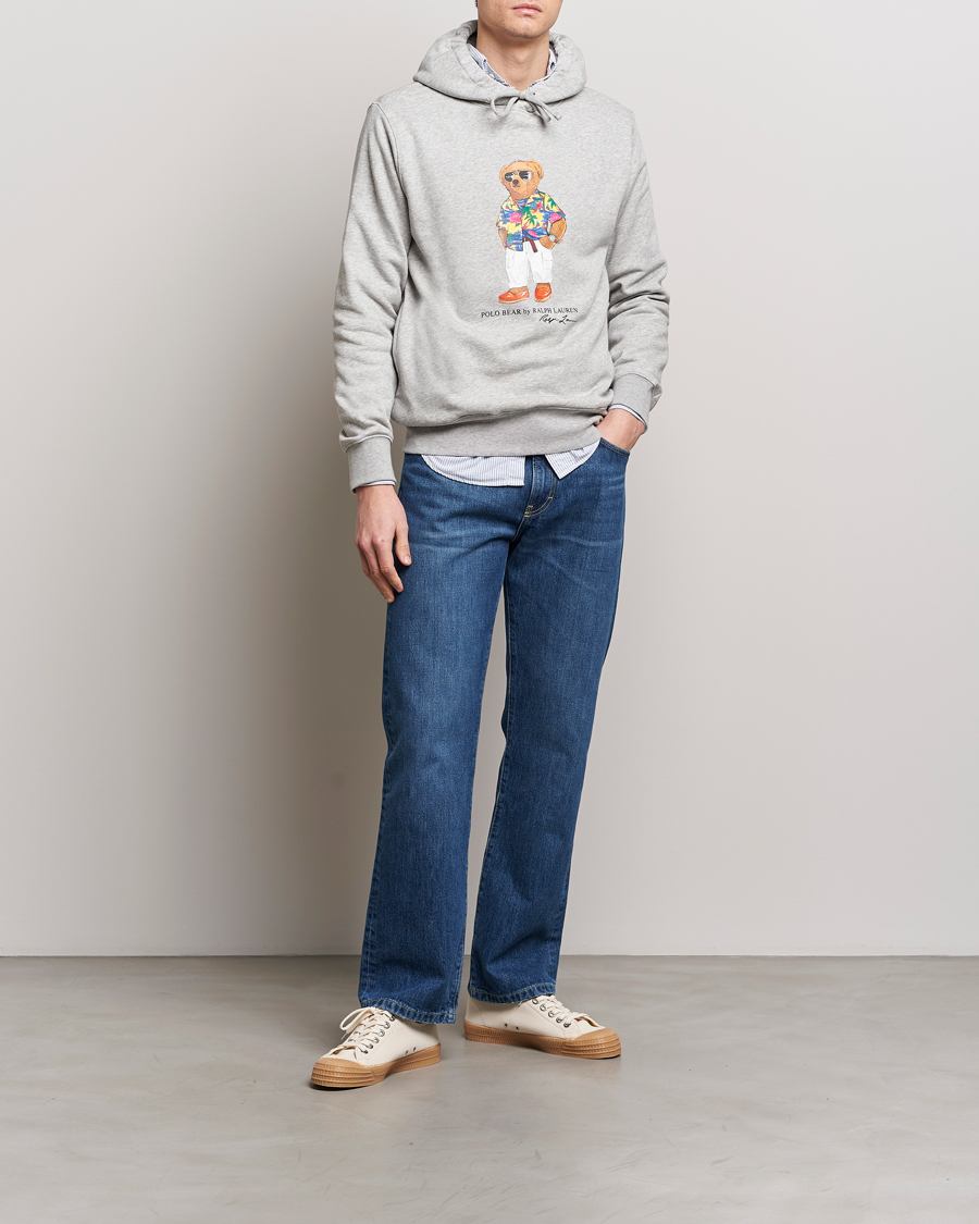 Herre | Gensere | Polo Ralph Lauren | Printed Beach Bear Hoodie Andover Heather