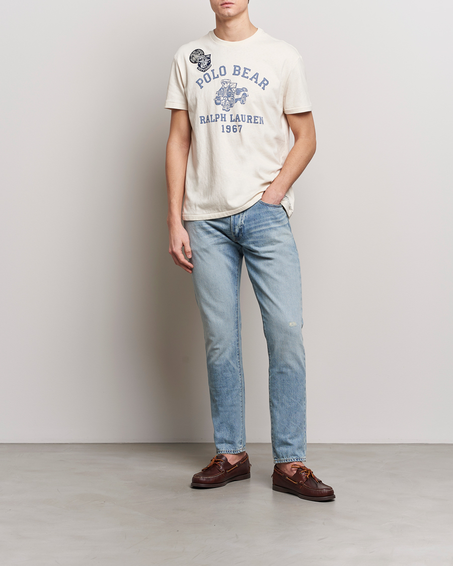 Herre | T-Shirts | Polo Ralph Lauren | Graphic Printed Crew Neck T-Shirt Deckwash White