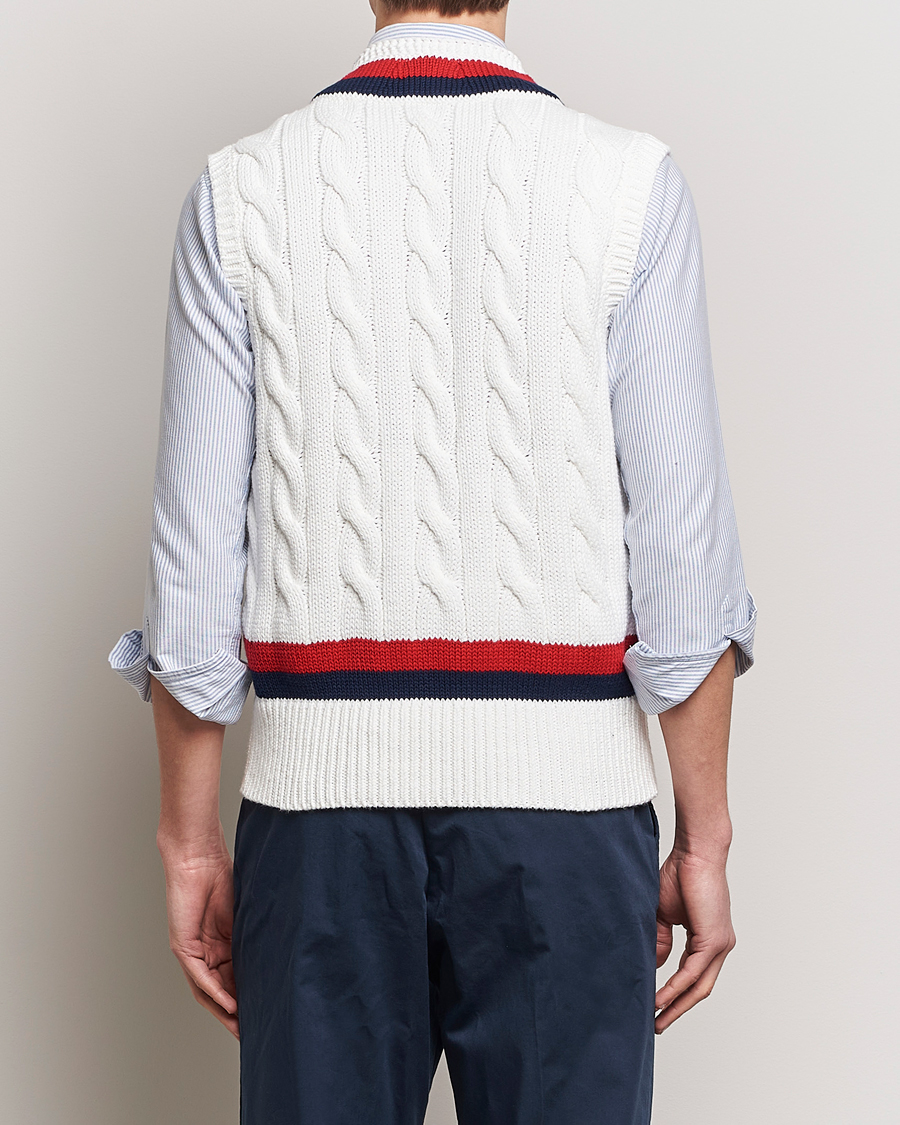 Herre | Gensere | Polo Ralph Lauren | Cotton Knitted Cricket Vest Deckwash White