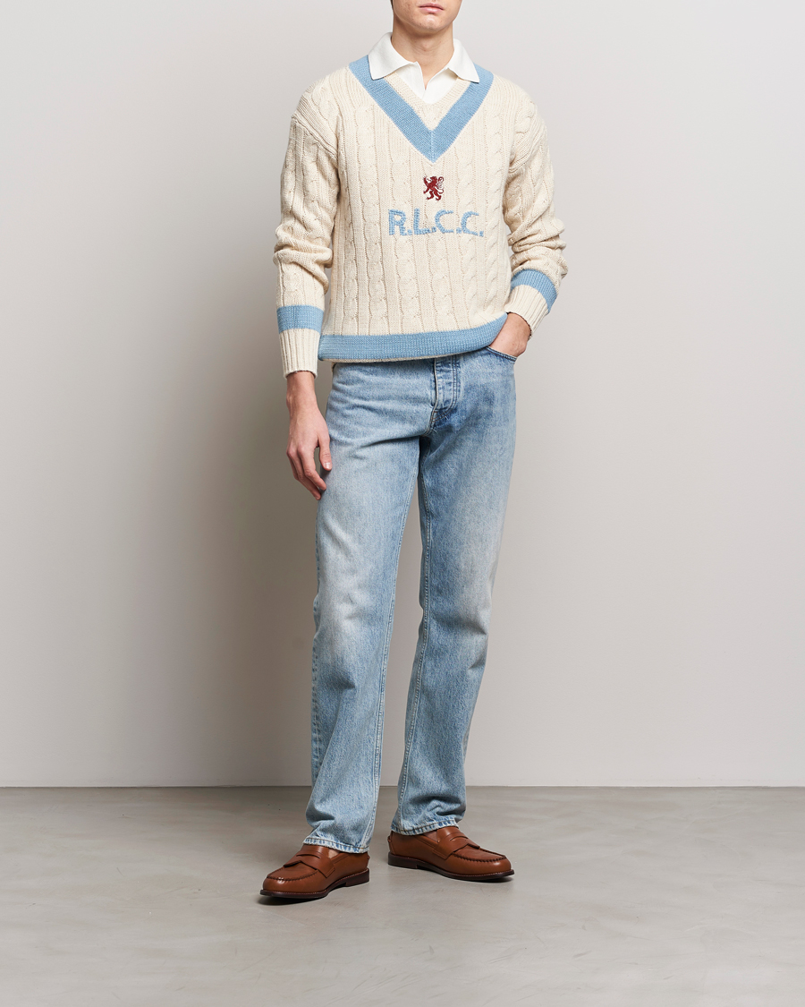Herre | Gensere | Polo Ralph Lauren | Cotton/Cashmere Cricket Knitted Sweater Parchment Cream