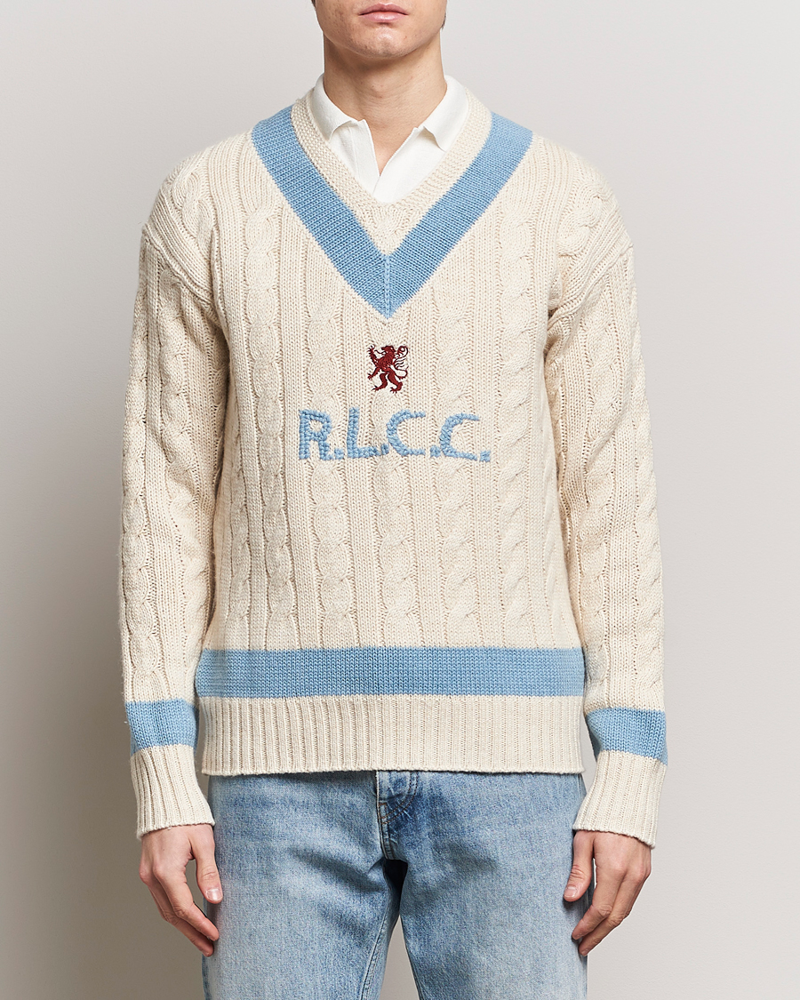 Herre | Strikkede gensere | Polo Ralph Lauren | Cotton/Cashmere Cricket Knitted Sweater Parchment Cream