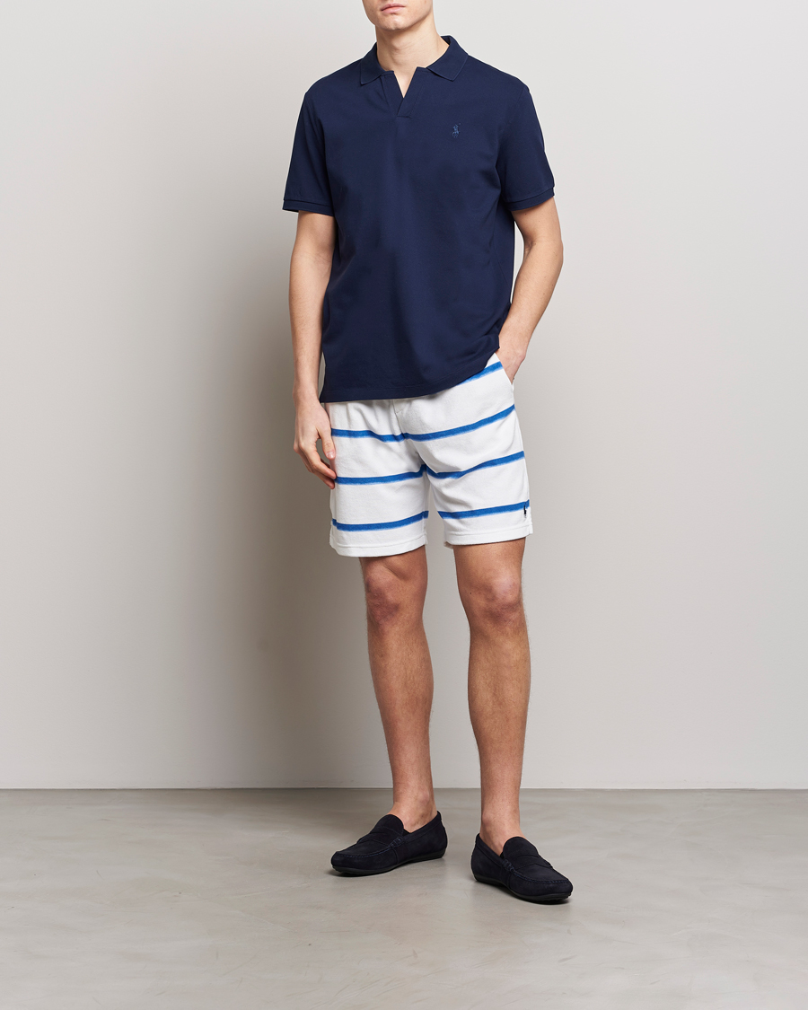 Herre | Shorts | Polo Ralph Lauren | Cotton Terry Striped Drawstring Shorts Blue/White
