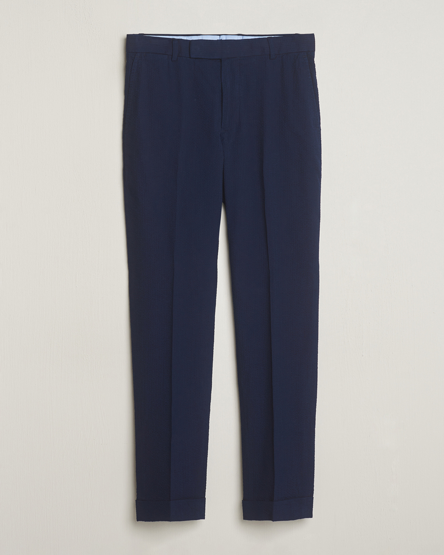 Herre | Bukser | Polo Ralph Lauren | Pleated Seersucker Trousers Indigo