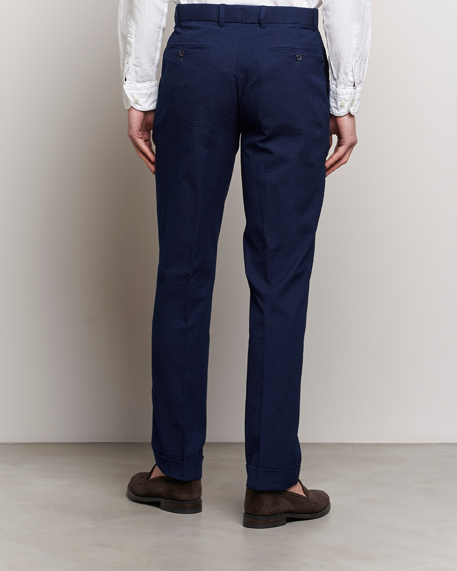 Herre | Bukser | Polo Ralph Lauren | Pleated Seersucker Trousers Indigo