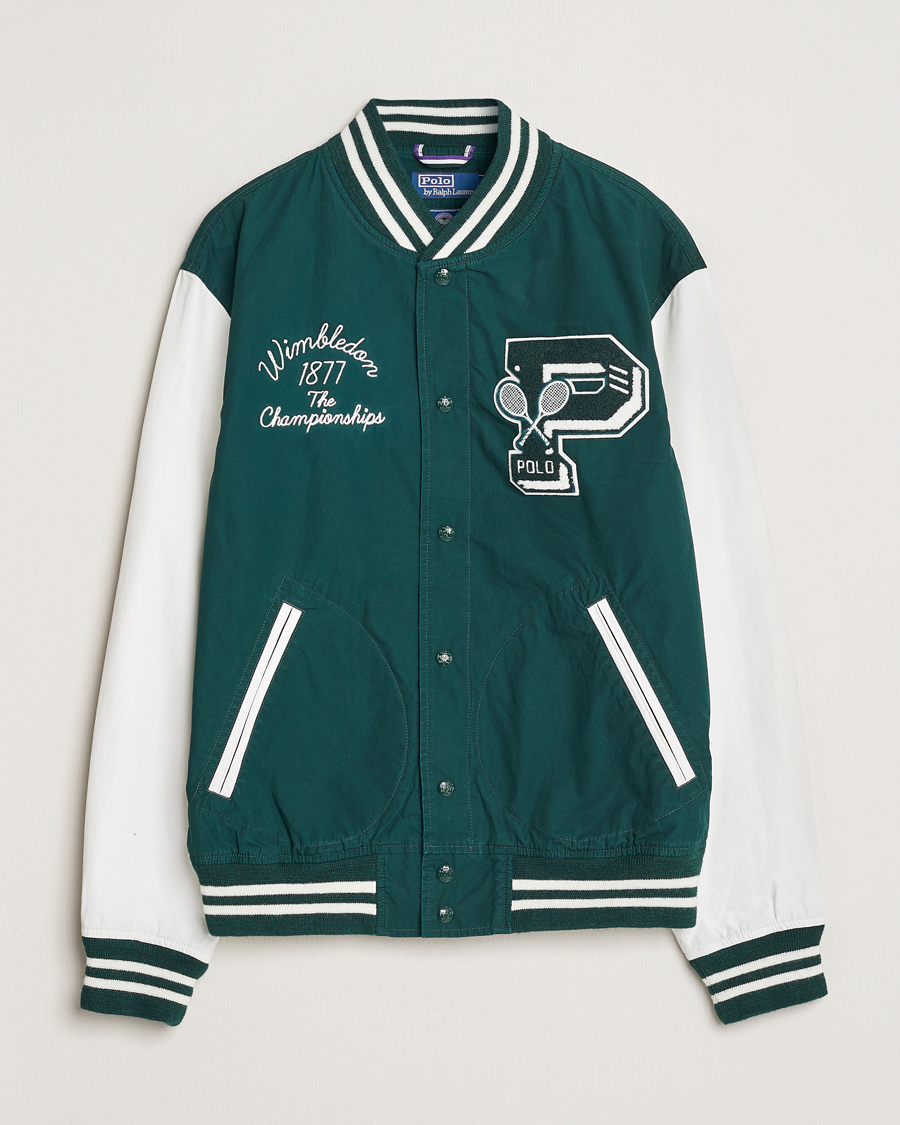 Herre | Jakker | Polo Ralph Lauren | Wimbledon Bomber Jacket White/Moss Agate