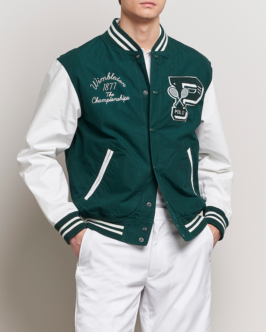 Herre | Nytt i butikken | Polo Ralph Lauren | Wimbledon Bomber Jacket White/Moss Agate