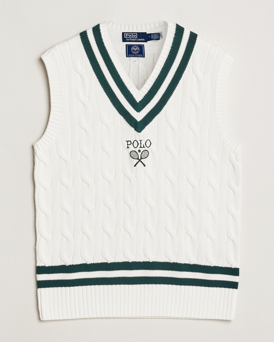 Herre | Gensere | Polo Ralph Lauren | Wimbledon Cricket Vest White/Moss Agate