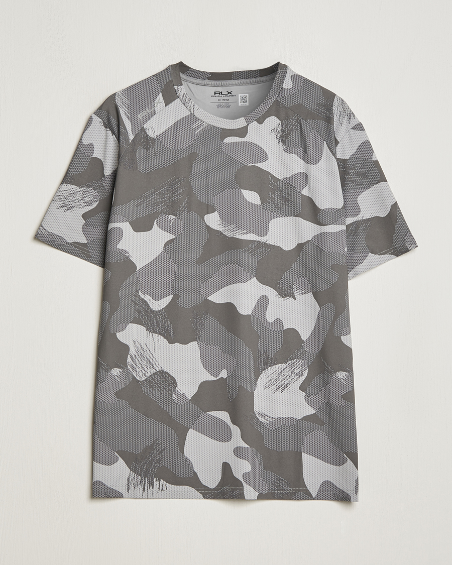 Herre | T-Shirts | RLX Ralph Lauren | Peached Airflow Camo Crew Neck T-Shirt Grey