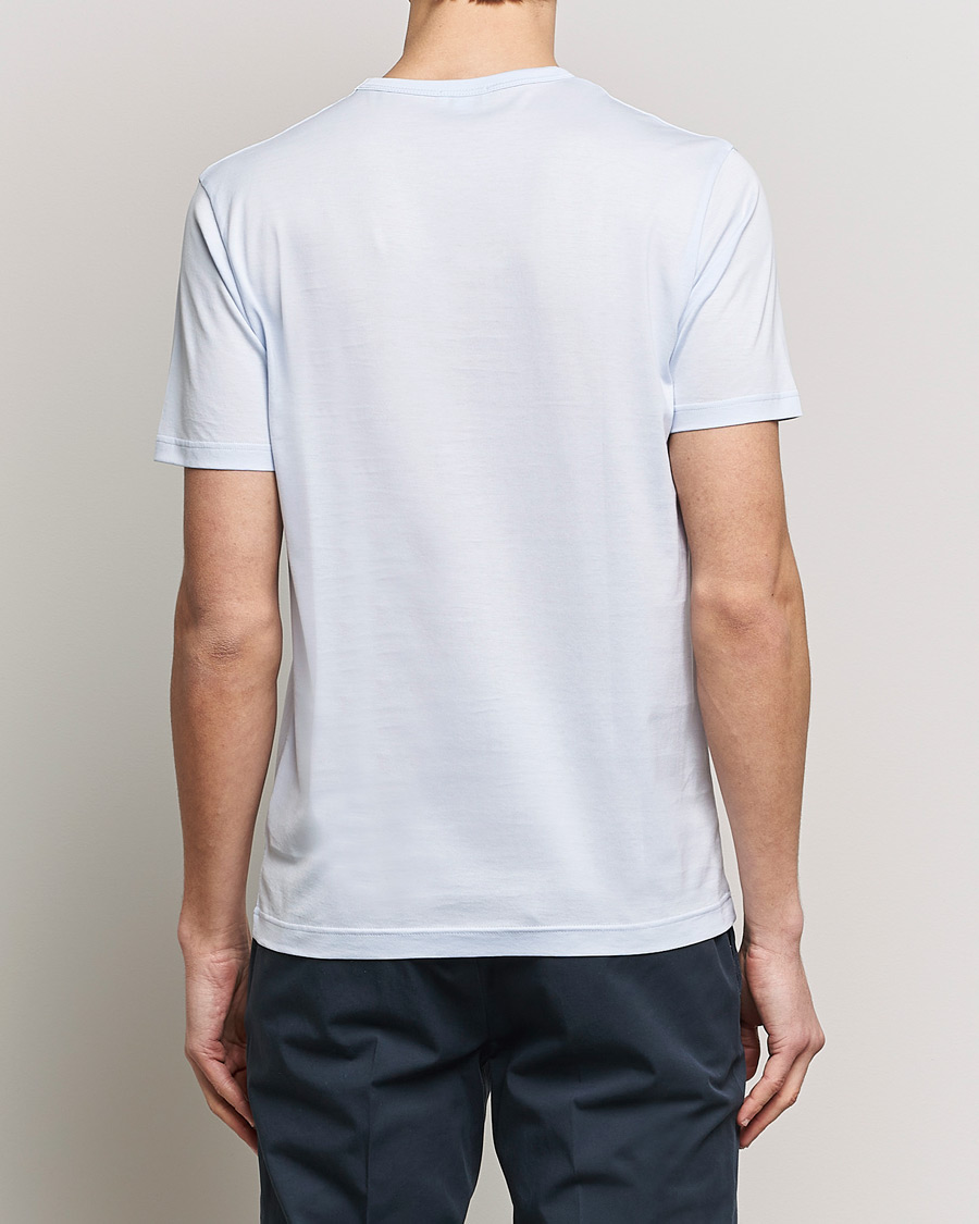 Herre | T-Shirts | Sunspel | Crew Neck Cotton Tee Light Blue