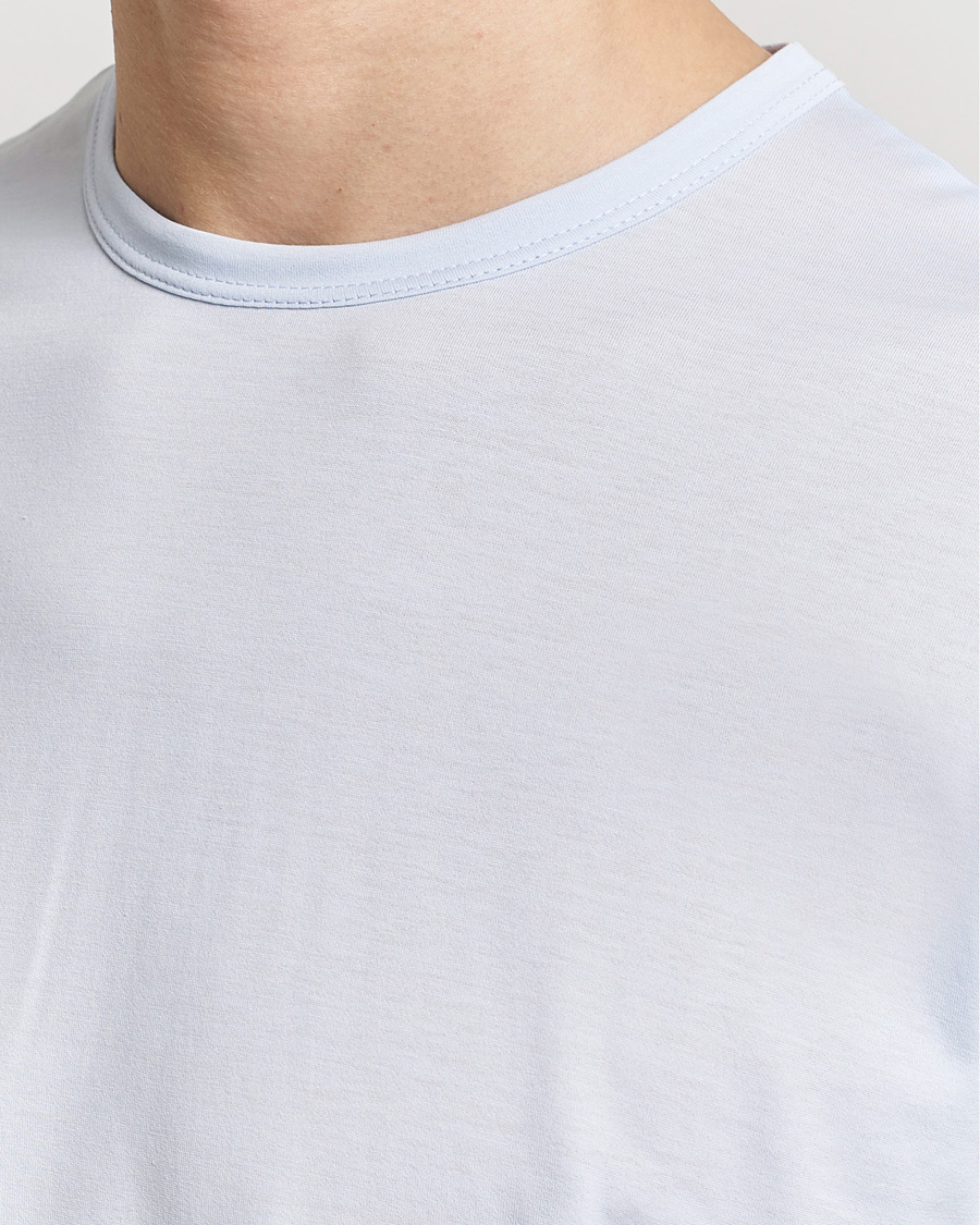 Herre | T-Shirts | Sunspel | Crew Neck Cotton Tee Light Blue