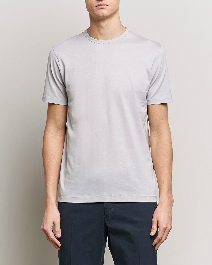 Herre | Klær | Sunspel | Crew Neck Cotton Tee Smoke