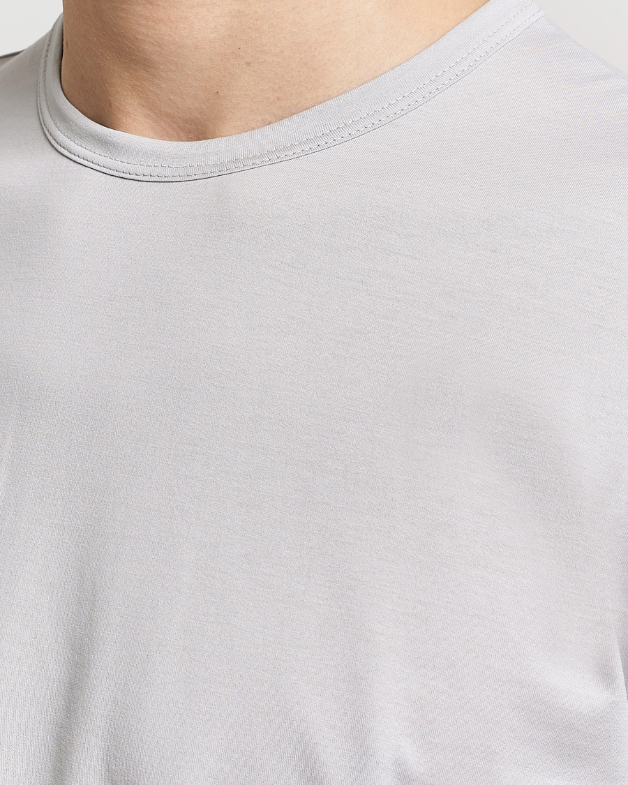 Herre | T-Shirts | Sunspel | Crew Neck Cotton Tee Smoke