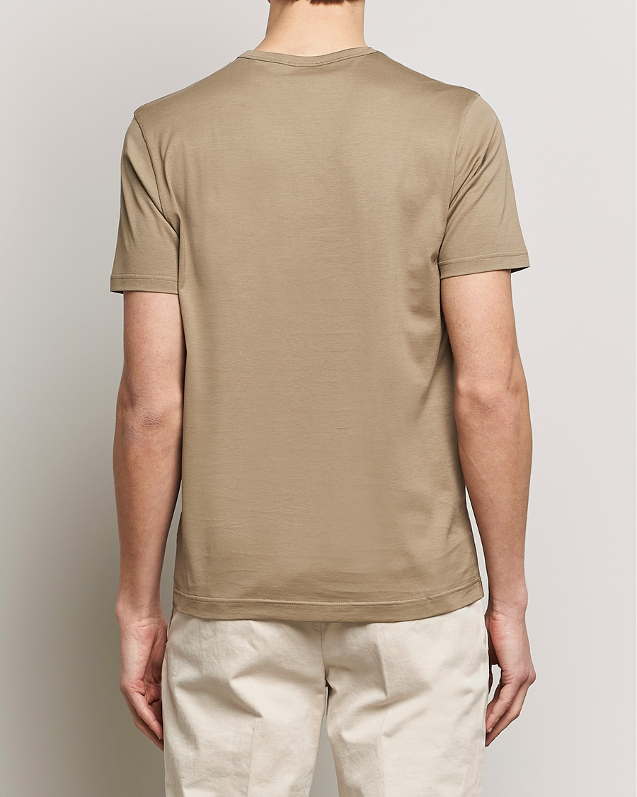 Herre | T-Shirts | Sunspel | Crew Neck Cotton Tee Dark Stone