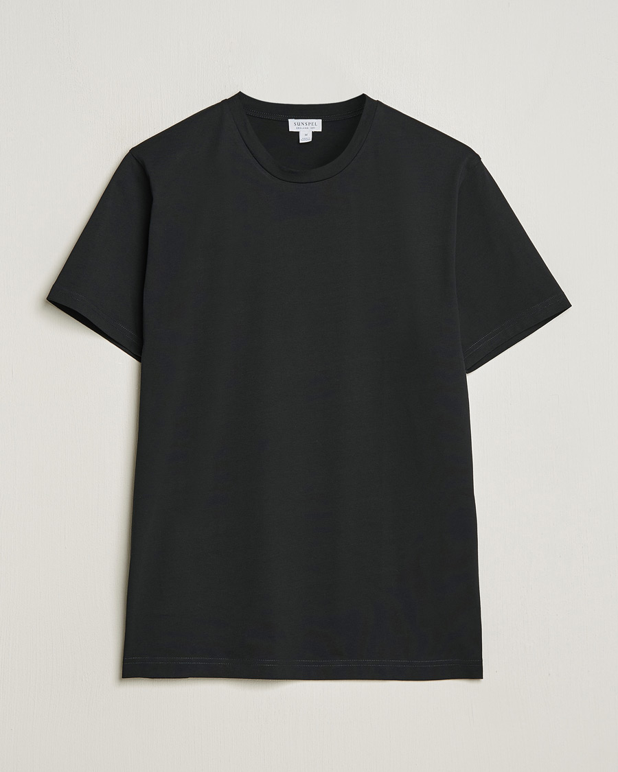 Herre | T-Shirts | Sunspel | Riviera Midweight T-Shirt Black