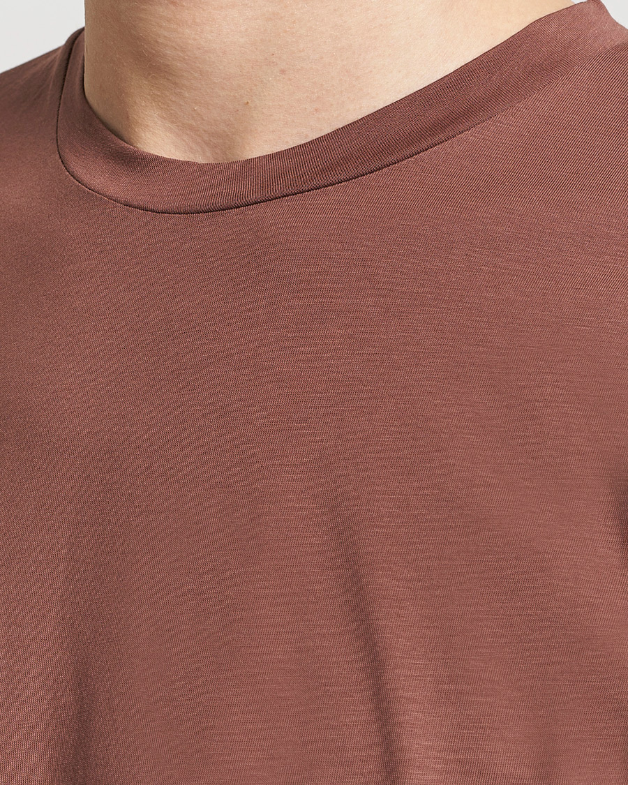 Herre | T-Shirts | Sunspel | Riviera Midweight Tee Brown