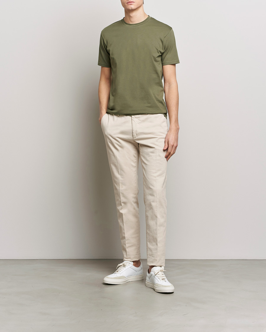 Herre | T-Shirts | Sunspel | Riviera Midweight Tee Khaki