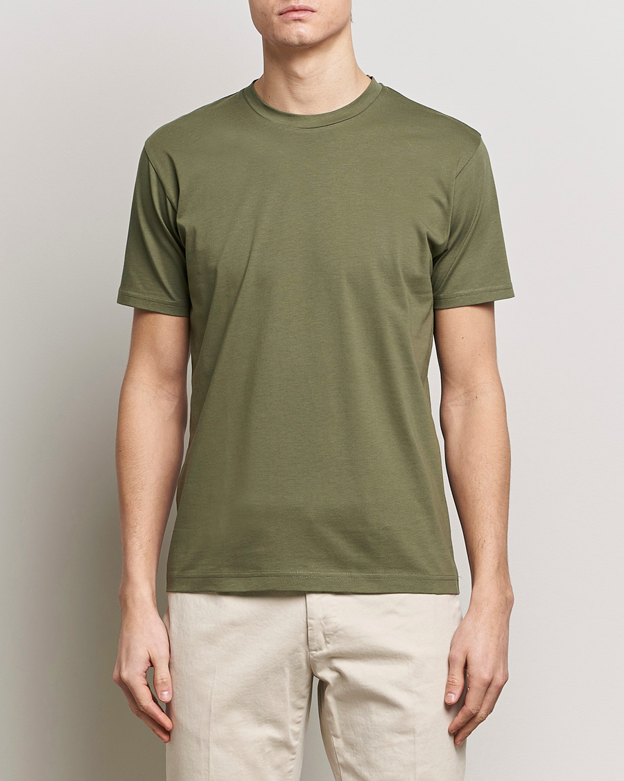 Herre | Klær | Sunspel | Riviera Midweight Tee Khaki