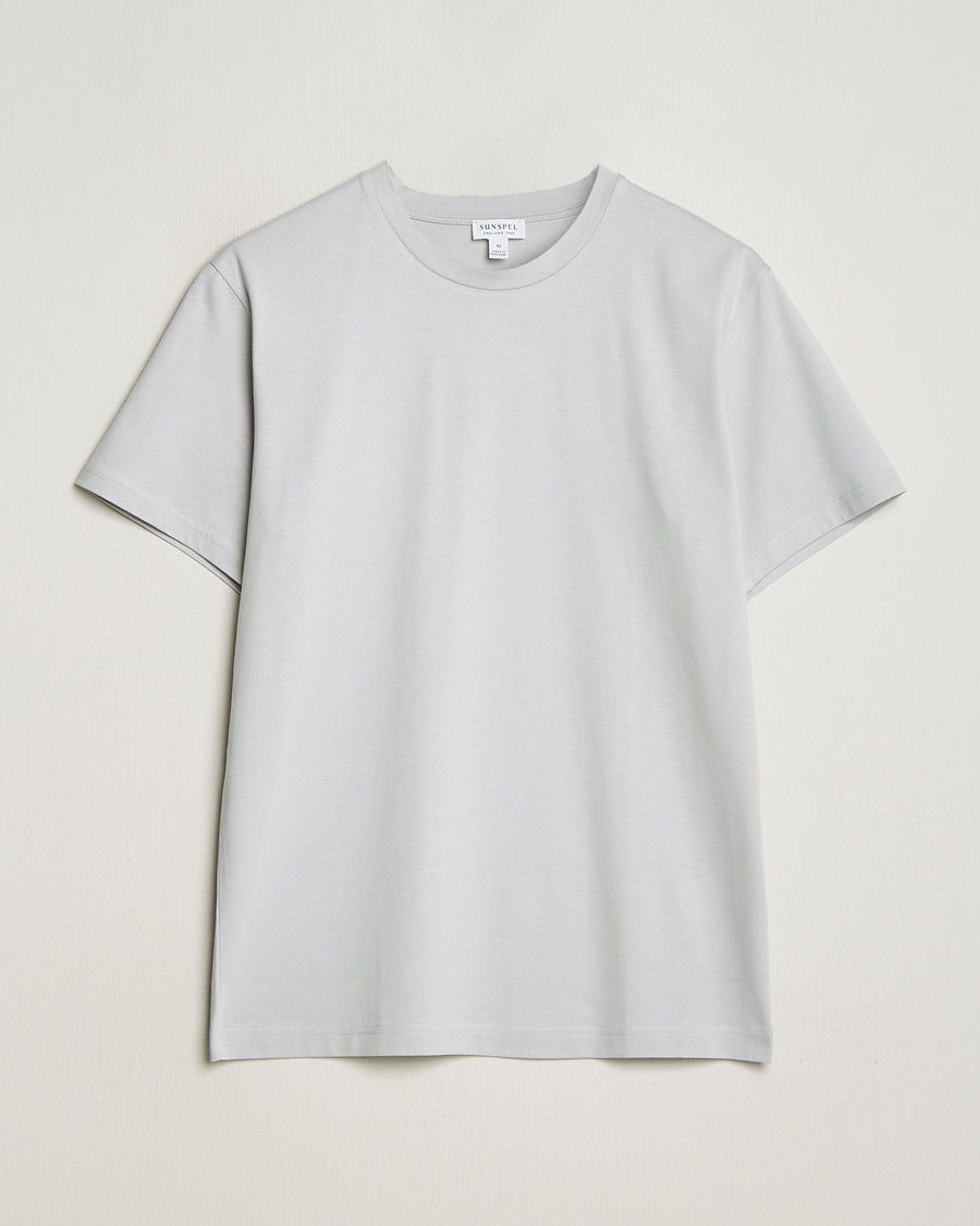 Herre | T-Shirts | Sunspel | Riviera Midweight Tee Smoke