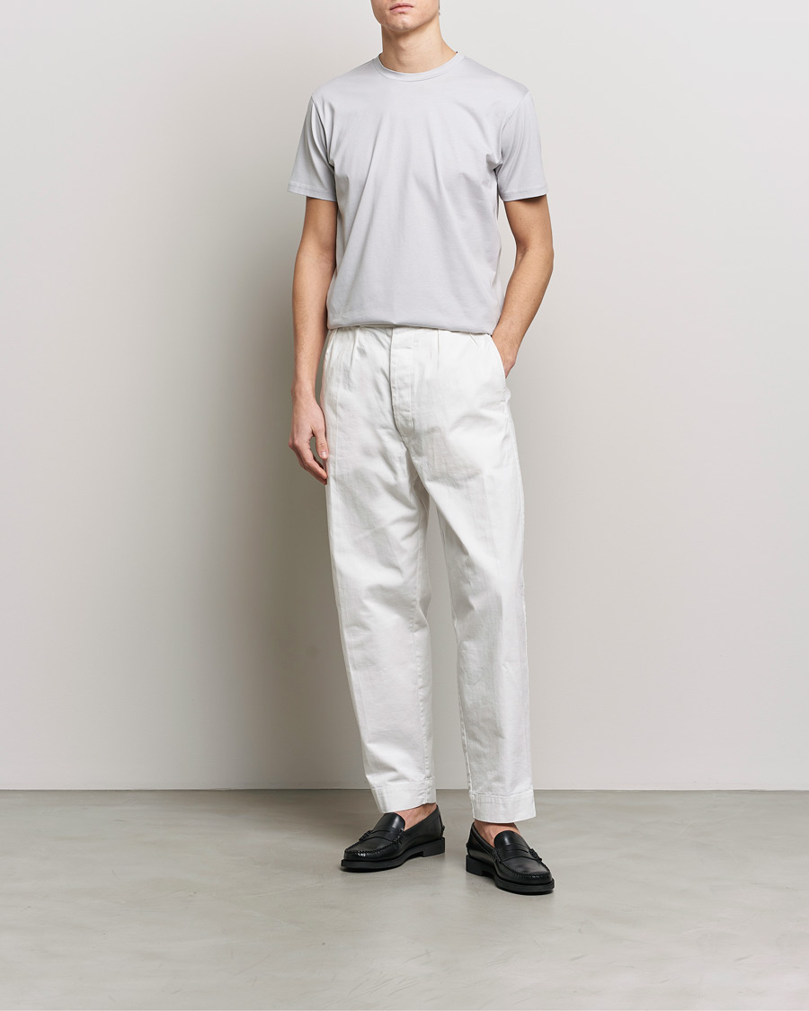 Herre | T-Shirts | Sunspel | Riviera Midweight Tee Smoke