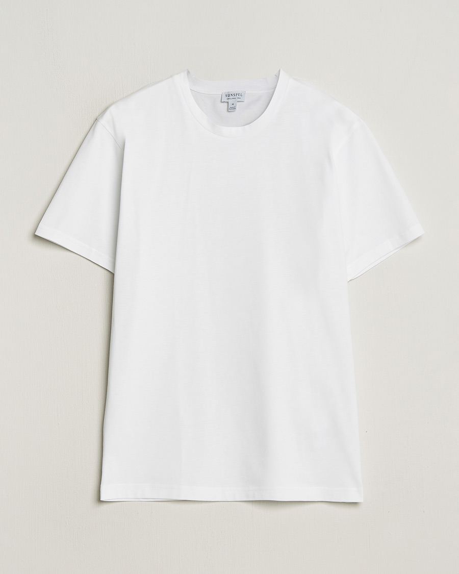 Herre | T-Shirts | Sunspel | Riviera Midweight T-Shirt White