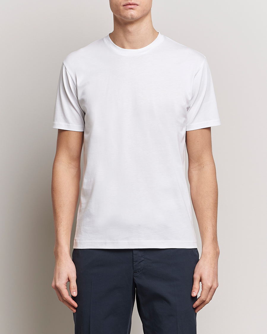 Herre | T-Shirts | Sunspel | Riviera Midweight Tee White