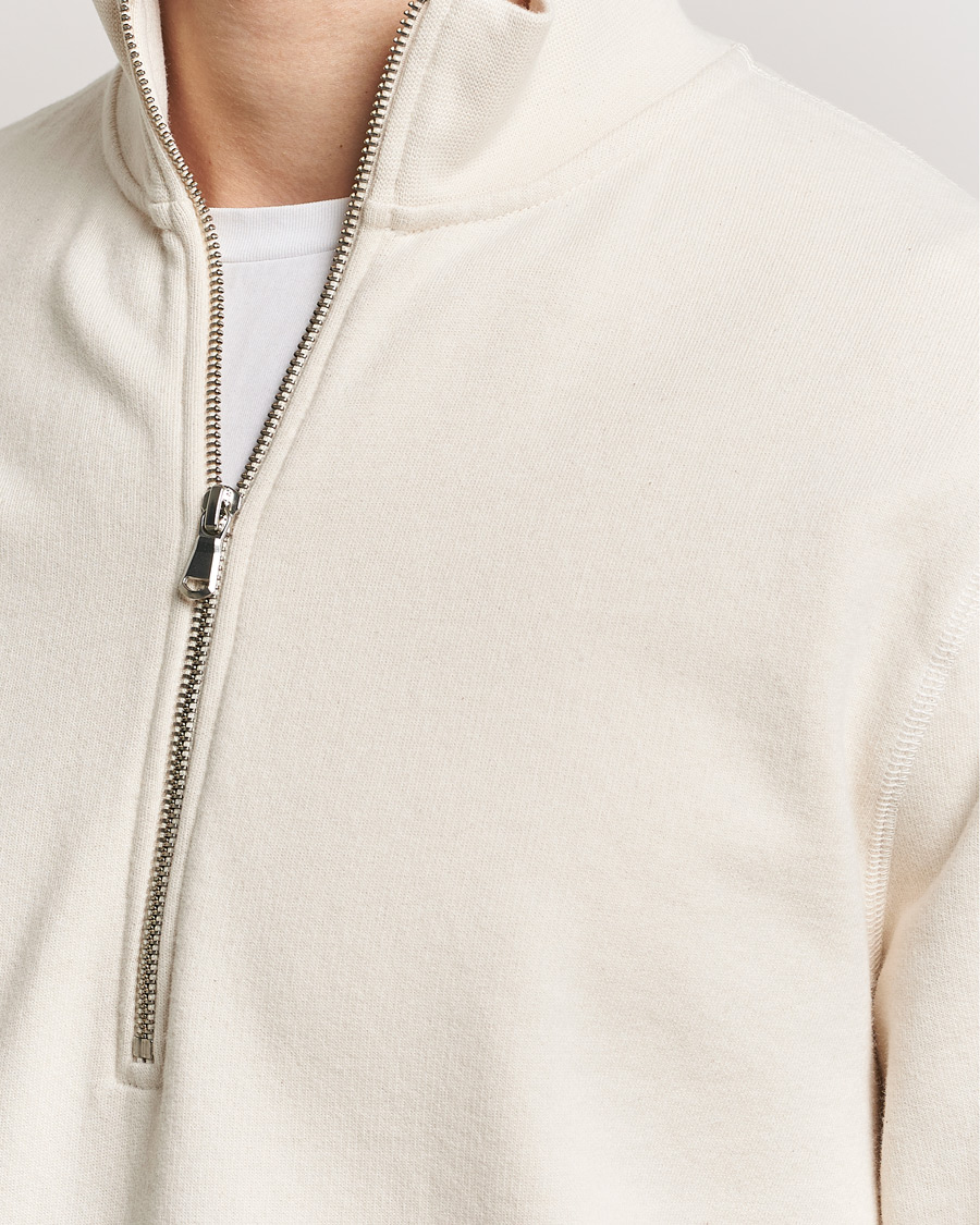 Herre | Gensere | Sunspel | Loopback Half Zip Sweatshirt Undyed