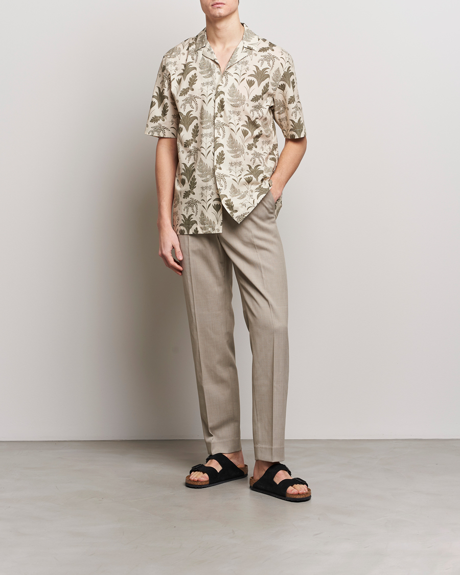 Herre | Skjorter | Sunspel | Katie Scott Short Sleeve Printed Resort Shirt Ecru