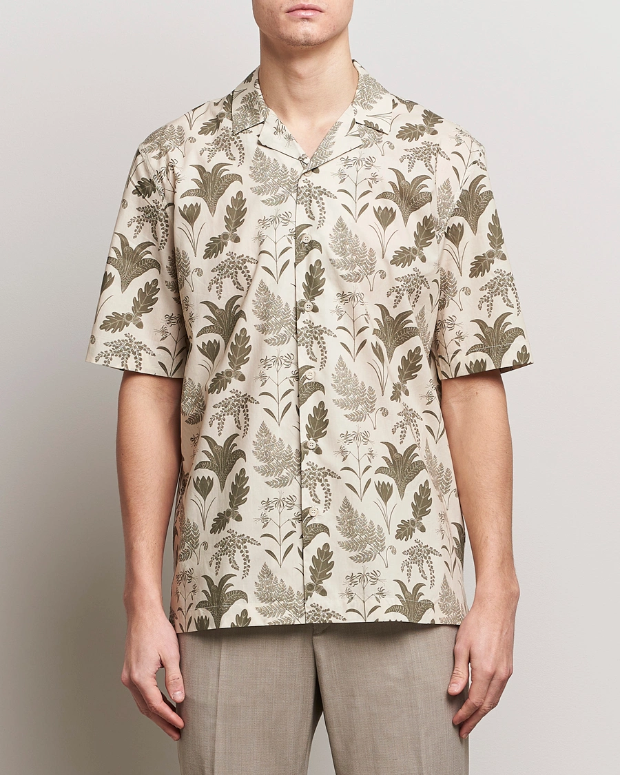 Herre | Kortermede skjorter | Sunspel | Katie Scott Short Sleeve Printed Resort Shirt Ecru