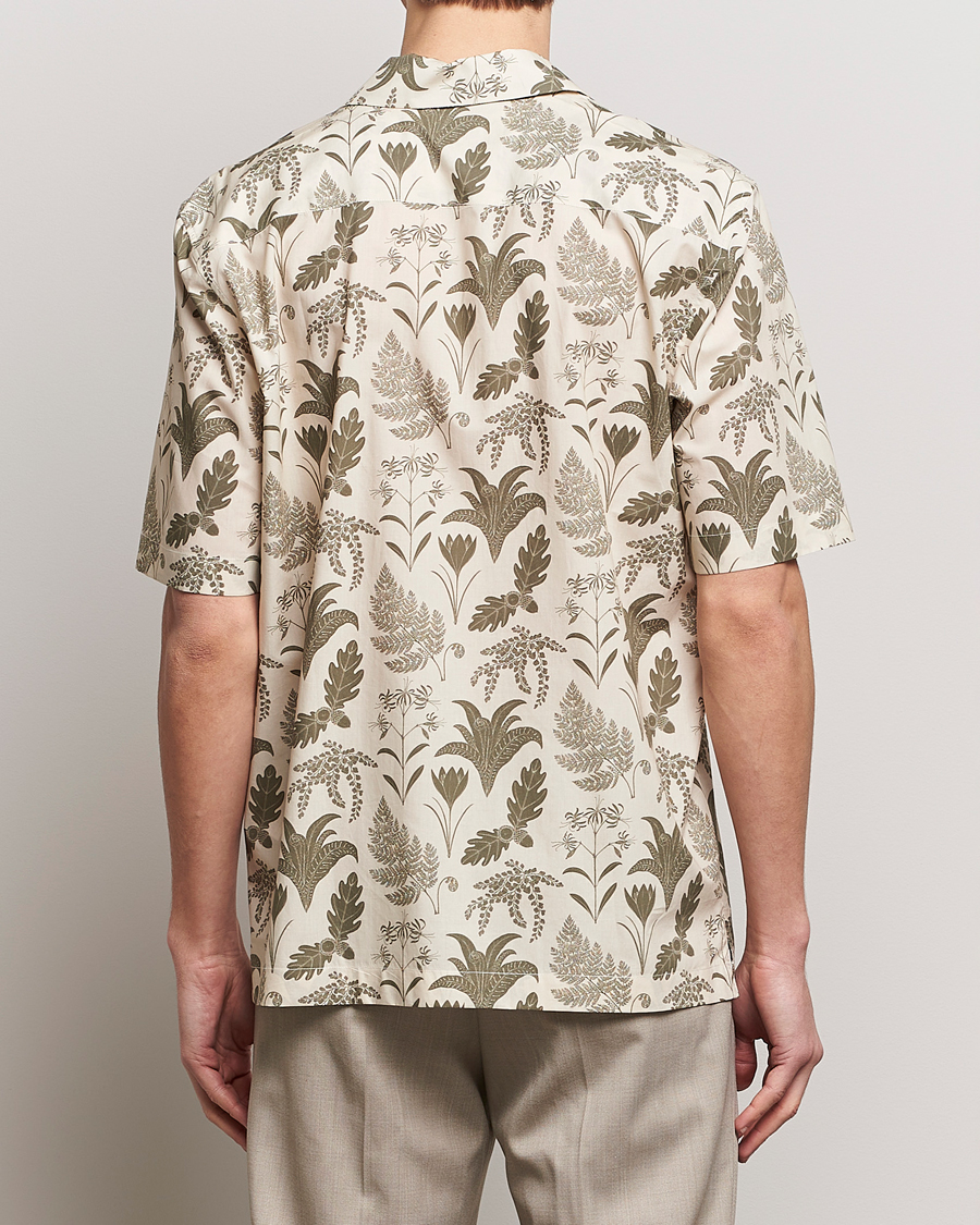 Herre | Skjorter | Sunspel | Katie Scott Short Sleeve Printed Resort Shirt Ecru