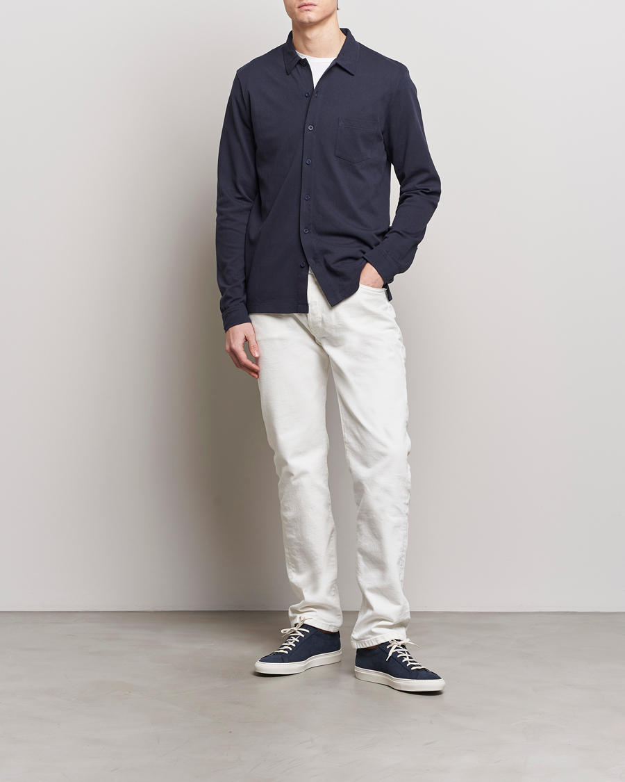 Herre | Skjorter | Sunspel | Riviera Long Sleeve Shirt Navy