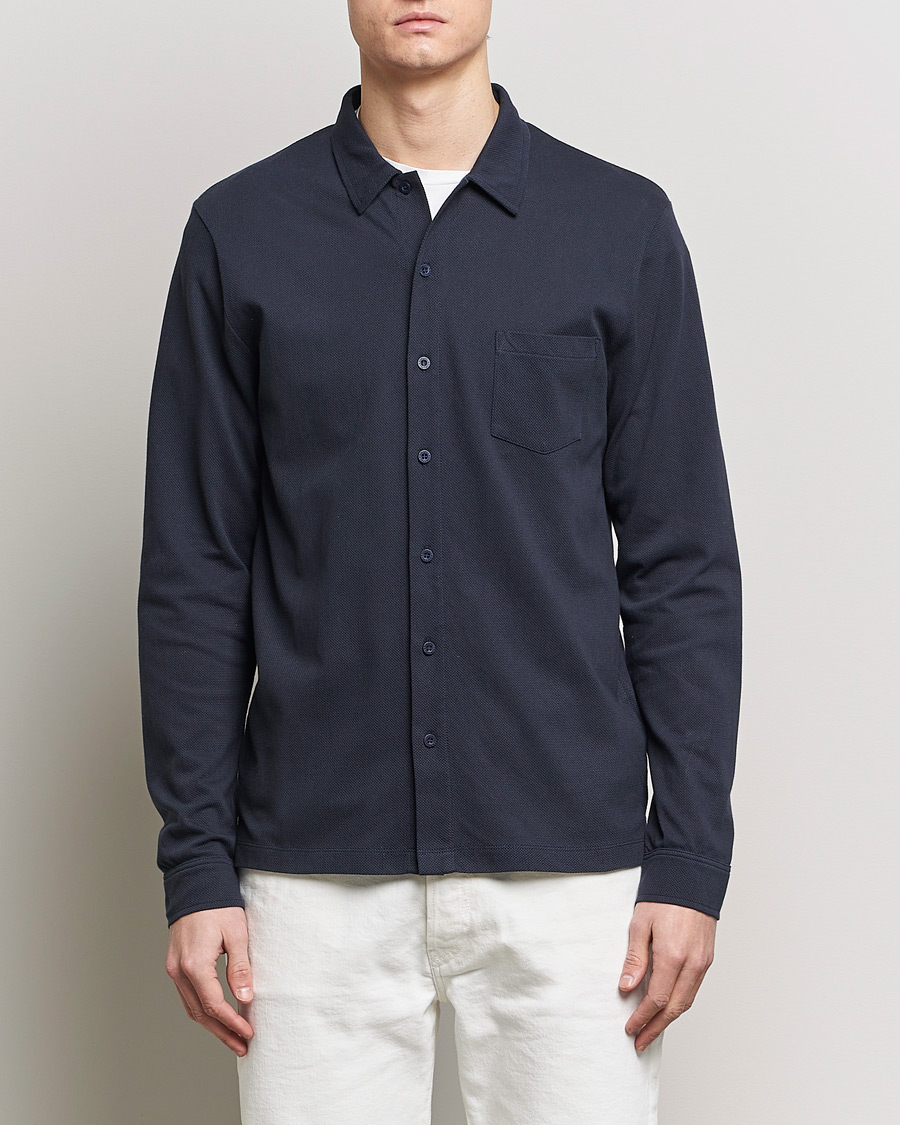 Herre | Casual | Sunspel | Riviera Long Sleeve Shirt Navy