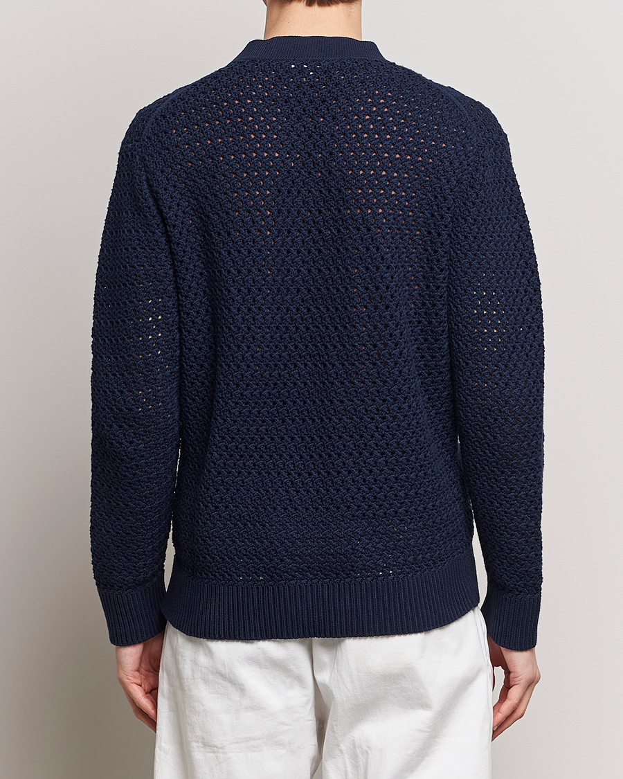 Herre | Gensere | Sunspel | Chunky Knit Cotton Cardigan Navy