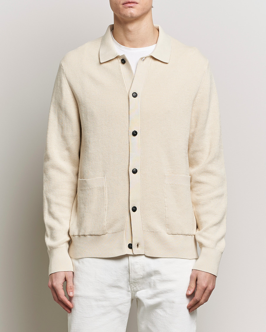 Herre | 20% salg | Sunspel | Waffle Stitch Jacket Ecru