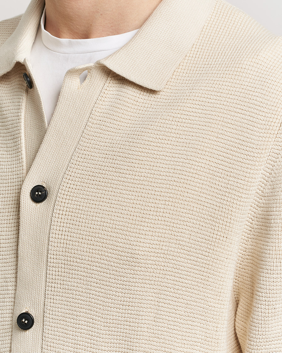 Herre | Gensere | Sunspel | Waffle Stitch Jacket Ecru