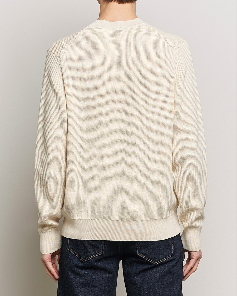 Herre | Gensere | Sunspel | Waffle Stitch Crew Neck Ecru