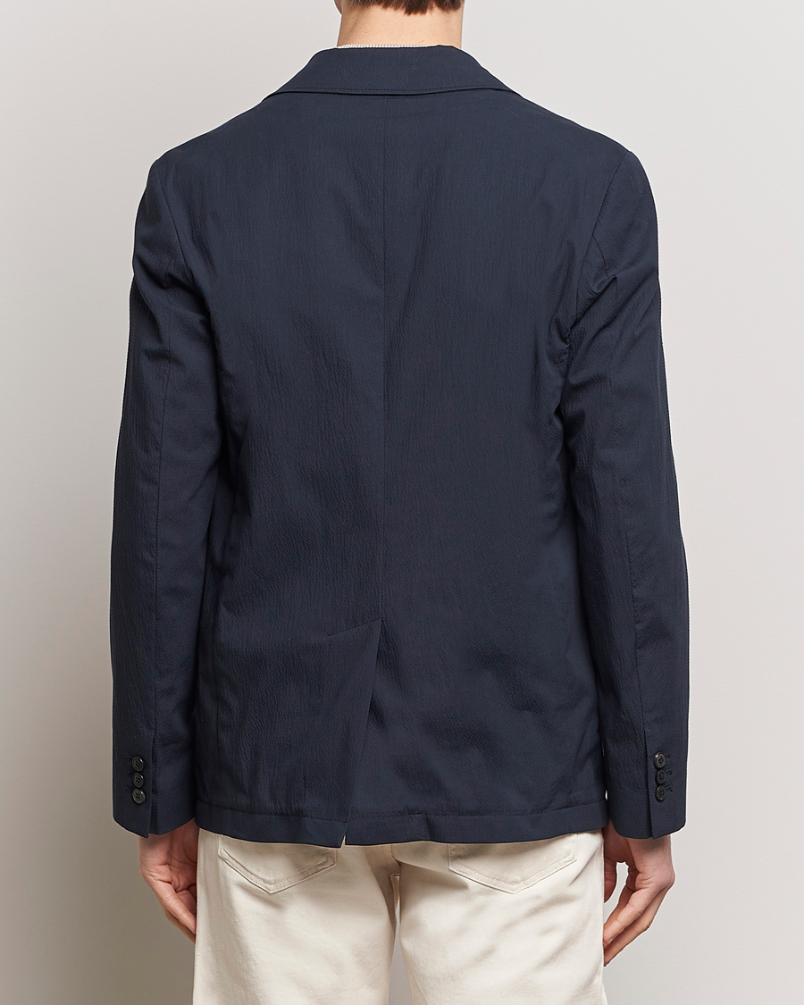 Herre | Dressjakker | Sunspel | Unconstructed Seersucker Blazer Navy