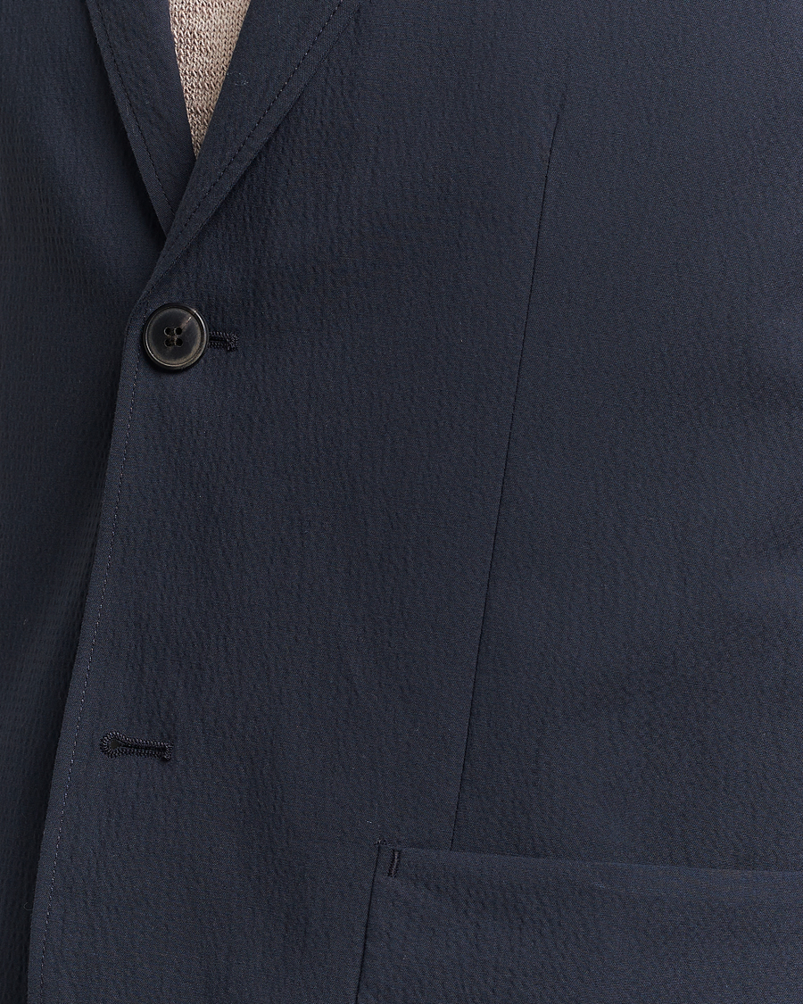 Herre | Dressjakker | Sunspel | Unconstructed Seersucker Blazer Navy