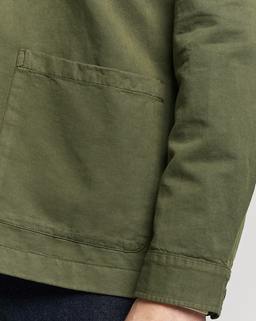 Herre | Skjorter | Sunspel | Twin Pocket Cotton/Linen Jacket Khaki