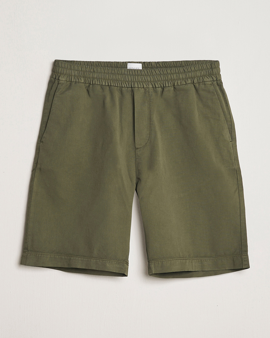 Herre | Shorts | Sunspel | Cotton/Linen Drawstring Shorts Khaki