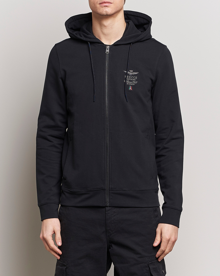 Herre | Gensere | Aeronautica Militare | Full Zip Hoodie Black