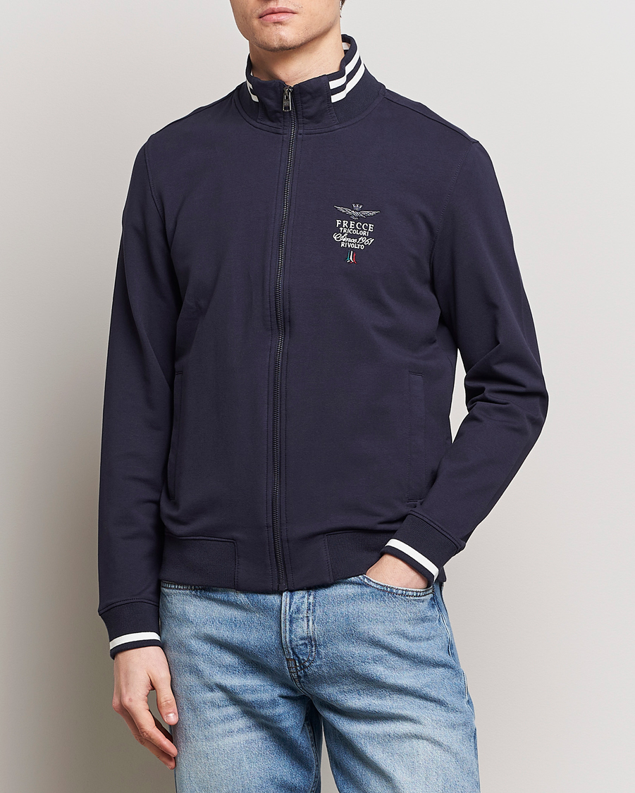 Herr |  | Aeronautica Militare | Full Zip Sweater Navy