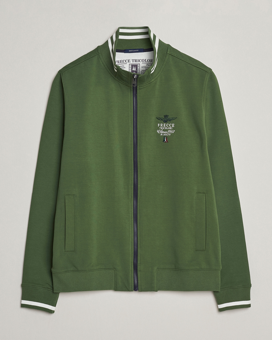 Herre | Gensere | Aeronautica Militare | Full Zip Sweater Seaweed Green