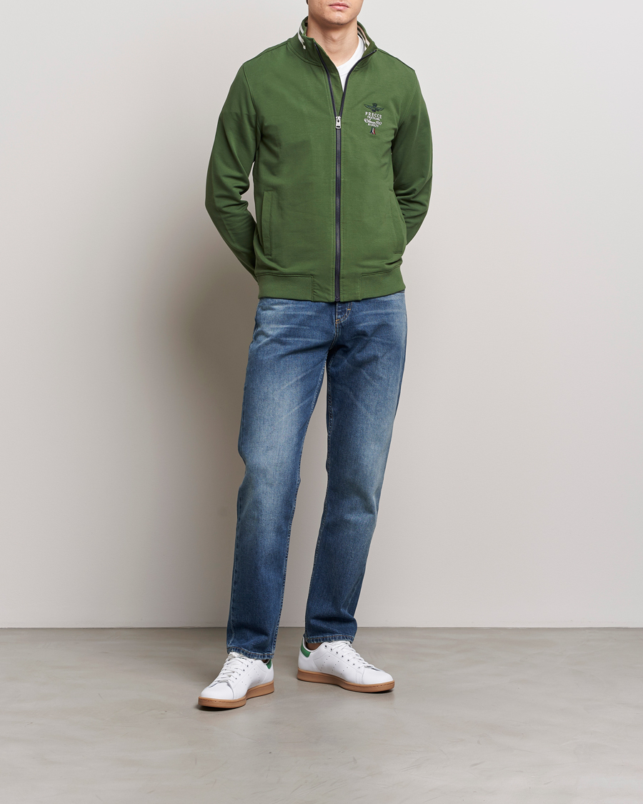 Herre | Gensere | Aeronautica Militare | Full Zip Sweater Seaweed Green