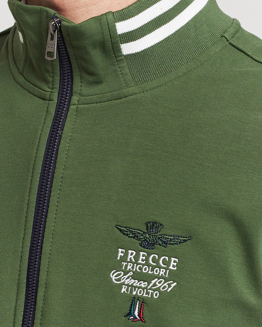 Herre | Gensere | Aeronautica Militare | Full Zip Sweater Seaweed Green