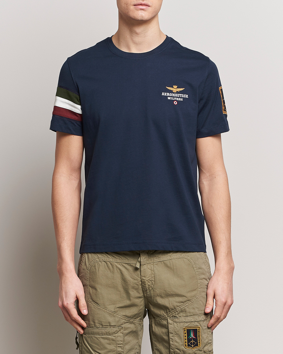 Herre | Klær | Aeronautica Militare | Tricolori Crew Neck T-Shirt Navy
